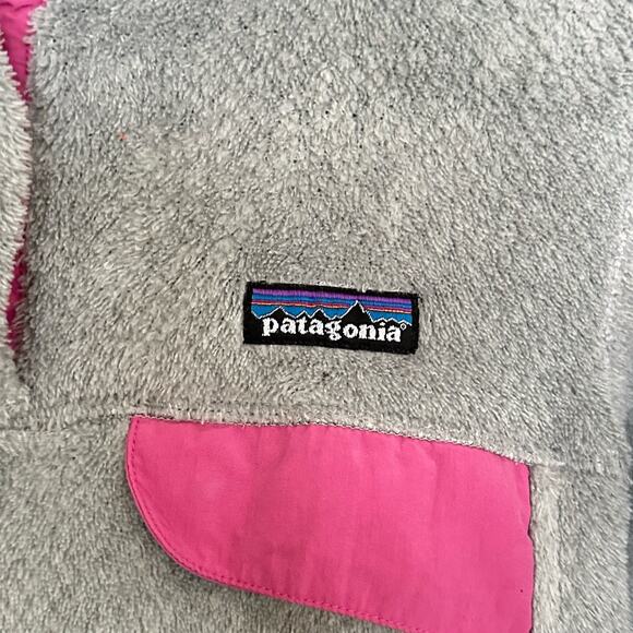 Patagonia Pullover Sweatshirt Snap-T Synchilla Gray Pink Fleece Size Small - Picture 2 of 5